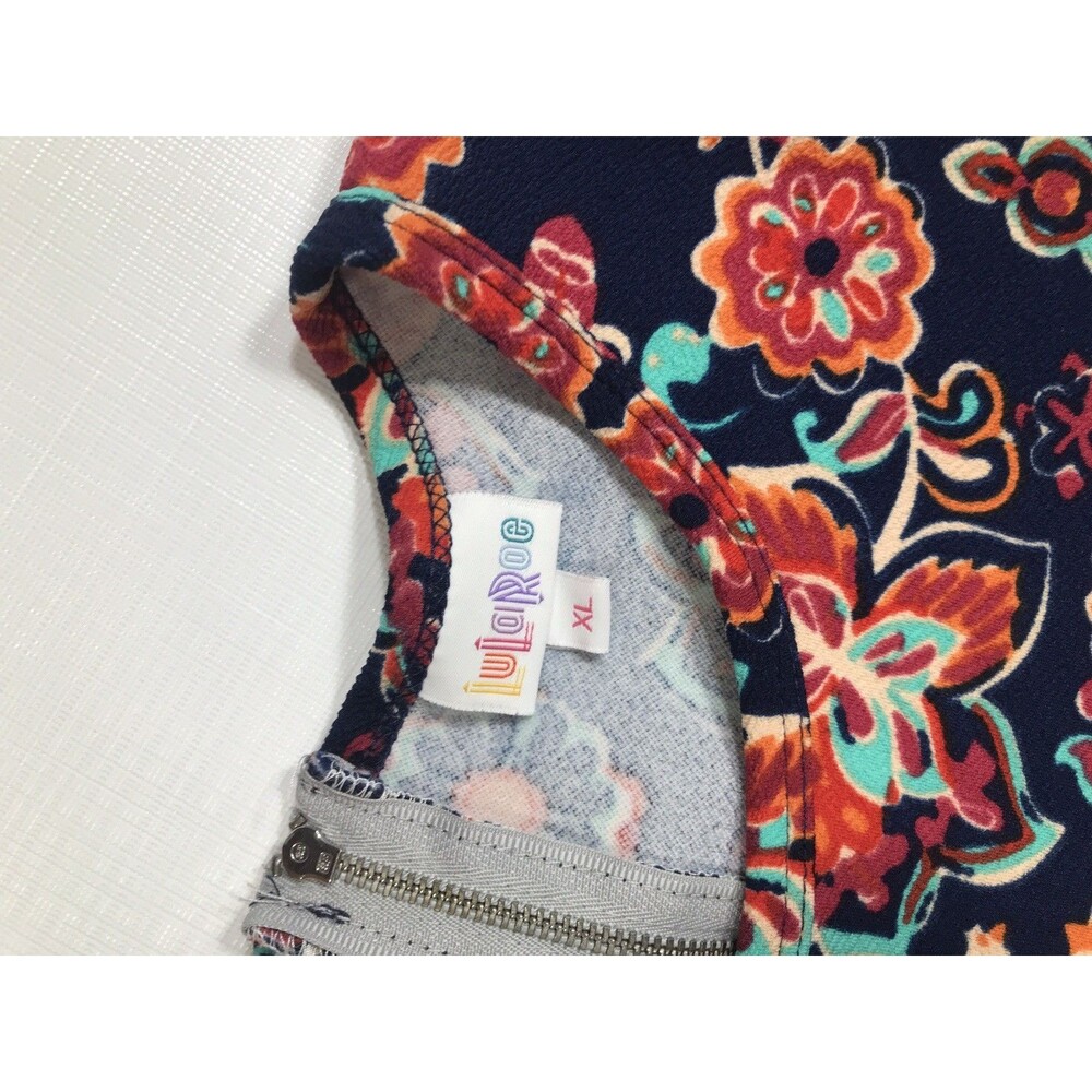 LuLaRoe Women's XL Multi Color Geometric Print Fit & Flare Dress - Picture 7 of 7